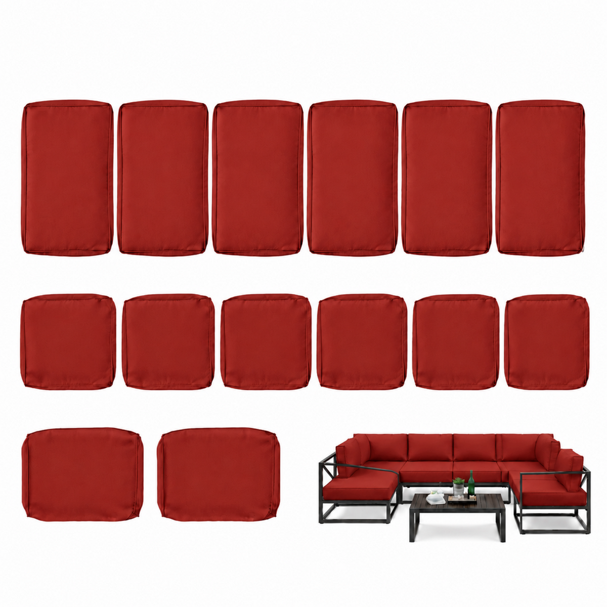 14 piece patio cushion covers set-Kimunuk