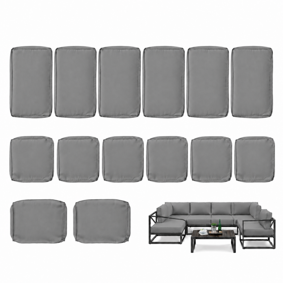 14 piece patio cushion covers set-Kimunuk
