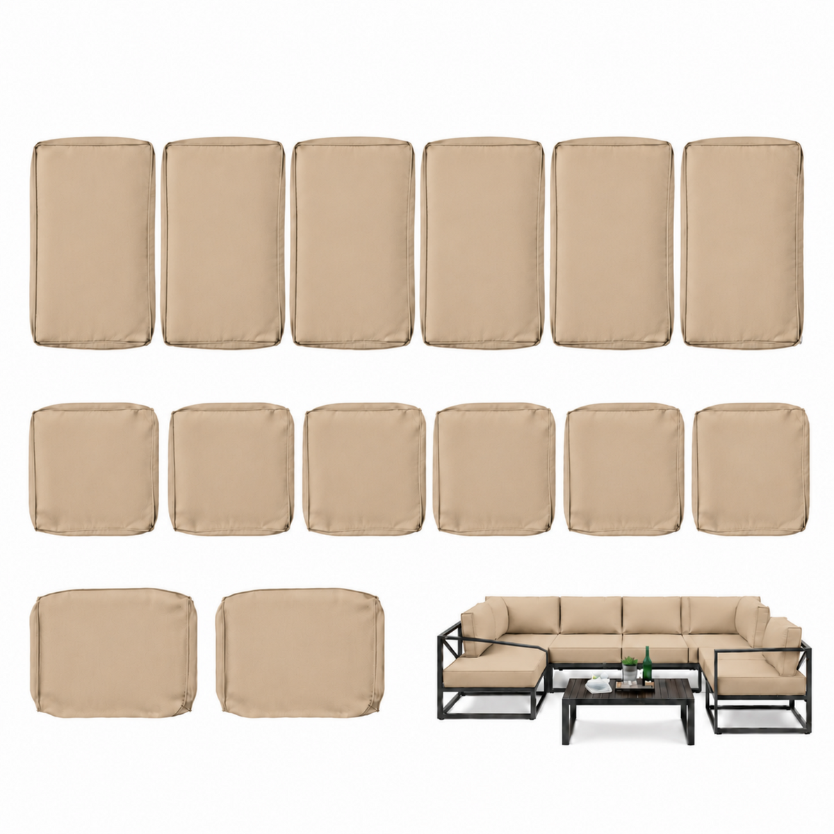 14 piece patio cushion covers set-Kimunuk