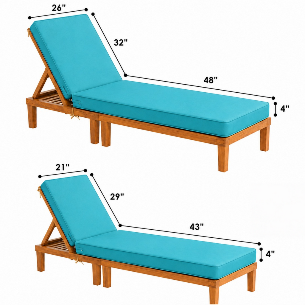 Outdoor beach lounge chair cushion size
